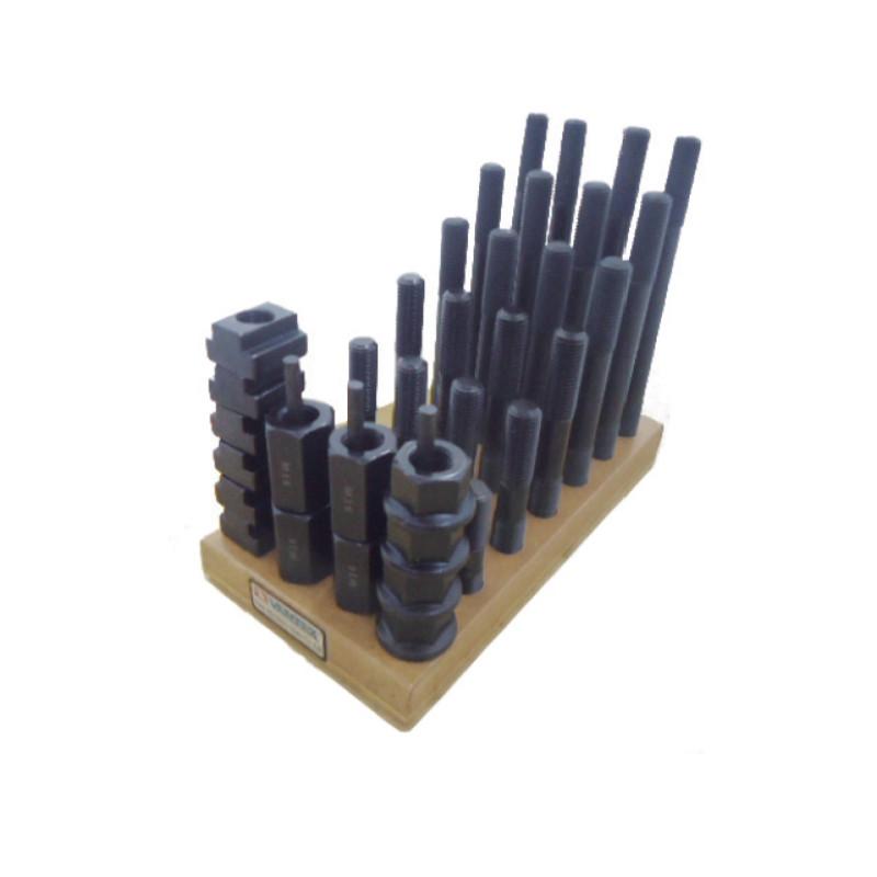 Sada 38 ks upínacích prvků M10 pro T-drážku 12 mm